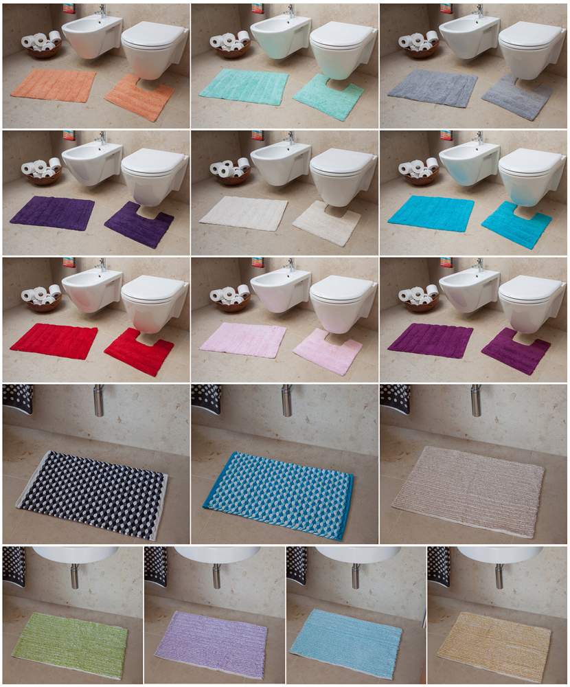 Machine Washable Cotton Bath Mats Bathroom Rugs Modern