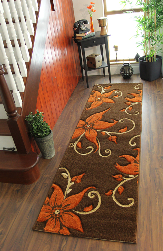 Burnt Orange And Brown Living Room orange design ideas hgtv Brown Burnt Orange Beige Floral Motif Quality Rugs Stain Resistant Havana Mat Uk Burnt Orange And Brown Living Room chocolate brown couch with red and green accents im like this color combination Brown Burnt Orange Beige Floral Motif Quality Rugs Stain Resistant Havana Mat Uk